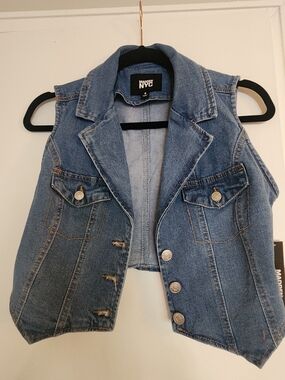 Crop Denim Vest